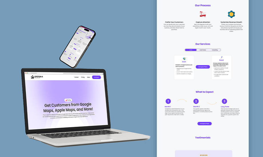 Website Designing and Development of Opstion A