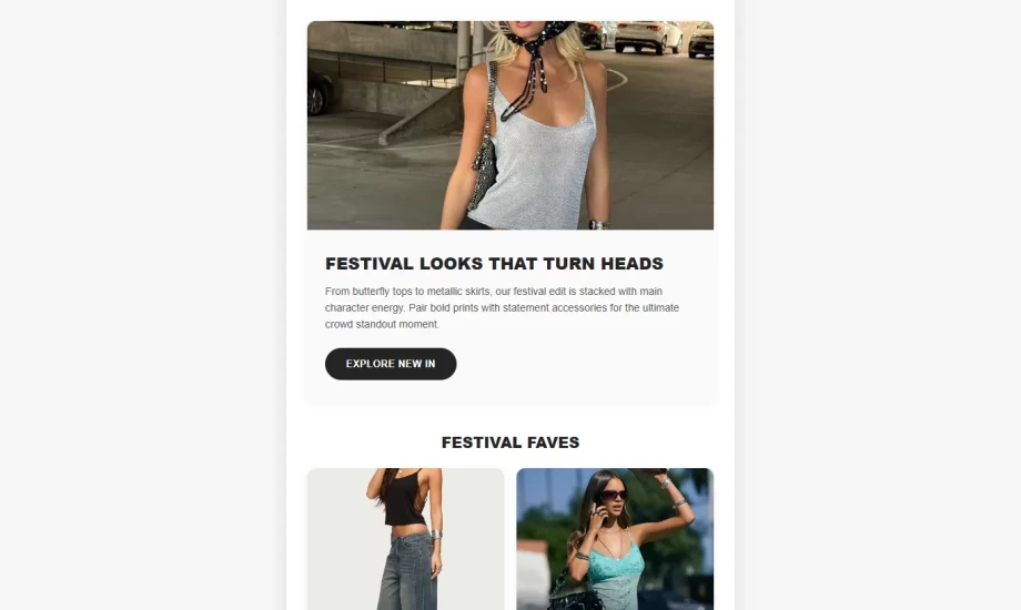 Y2K Revival Email Template for Edikted