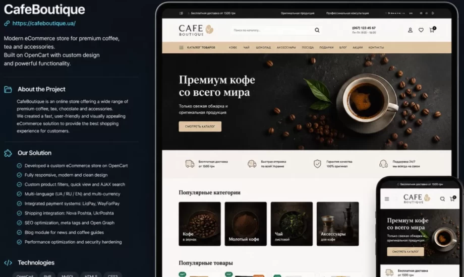 CafeBoutique Premium Coffee Tea Platform