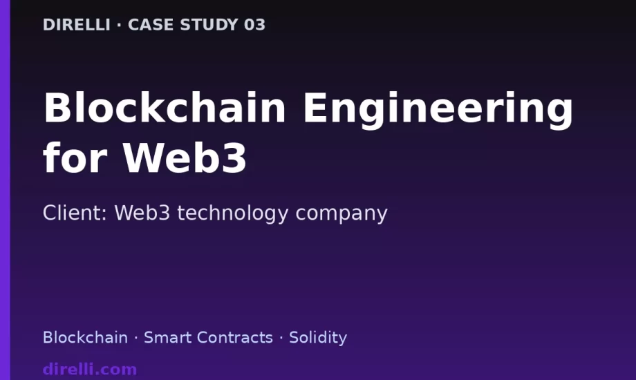 Blockchain and Smart Contracts for a Web3 Company