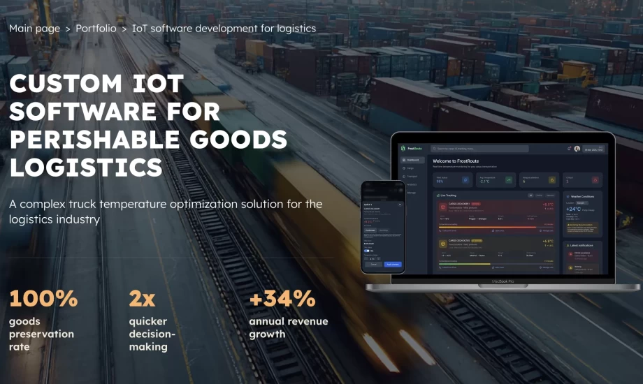 Custom IoT software for perishable goods logistics