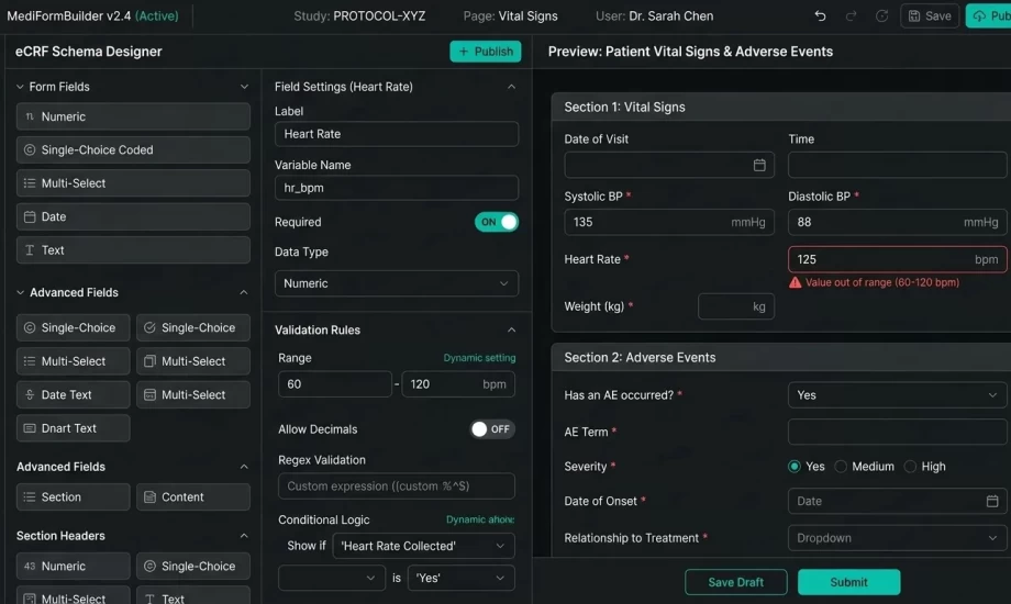 Clinical Research EDC Platform with Dynamic eCRFs