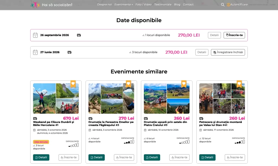 Hai sa Socializam - Events and Trips Platform
