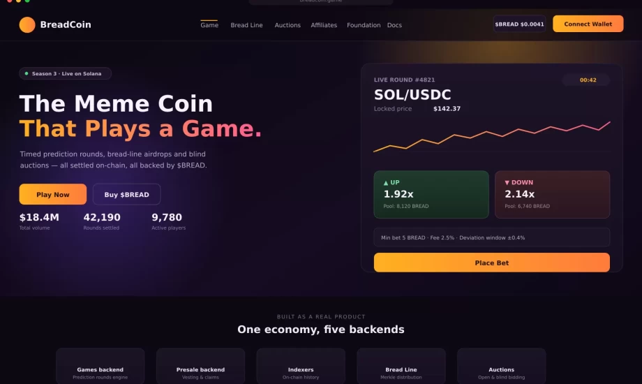 Meme token with a full GameFi economy on Solana